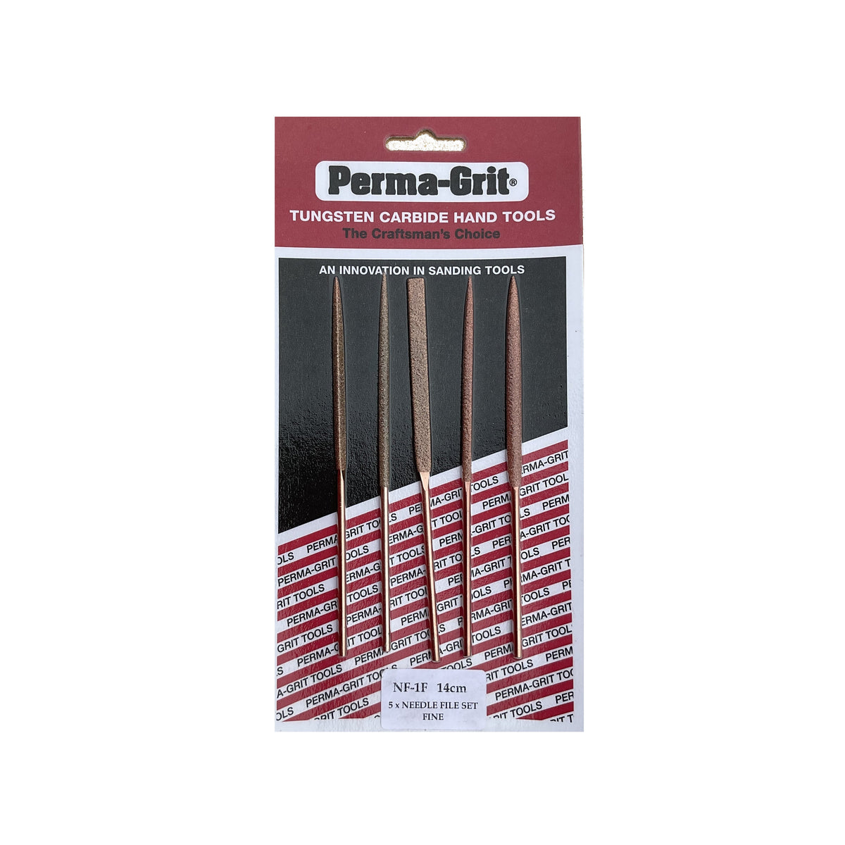 Set of 5 Small Needle Files 14cm NF-1F (Fine Grit)